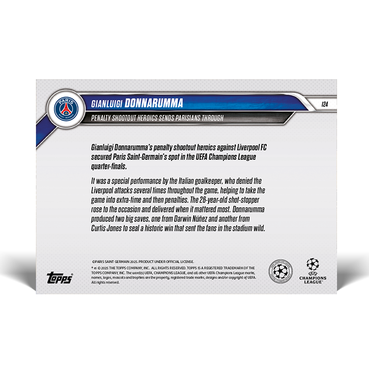 Gianluigi Donnarumma - 2024-25 UCL Topps NOW Card 124 - PR: 179 - Image 2