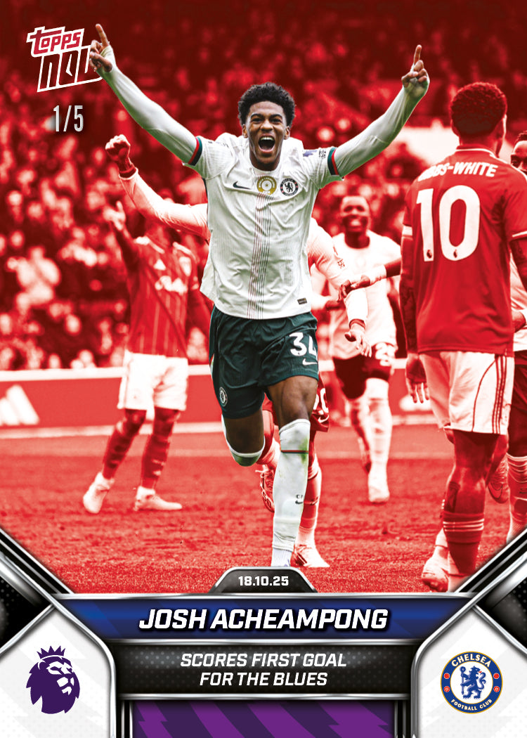 Josh Acheampong - 2025-26 Premier League Topps NOW - Card 35 - PR: 482 - Image 3