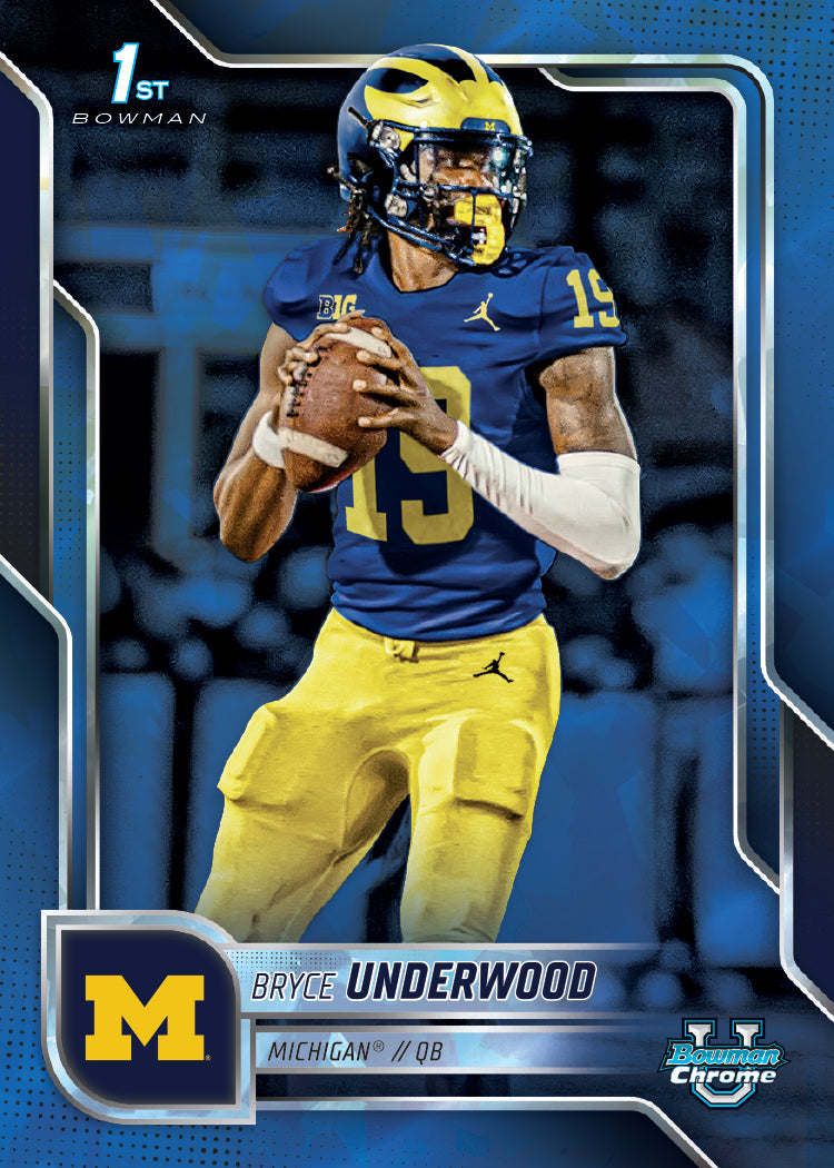 2025 Bowman University Chrome Football Sapphire Edition - Hobby Box - Sealed Case - Image 3