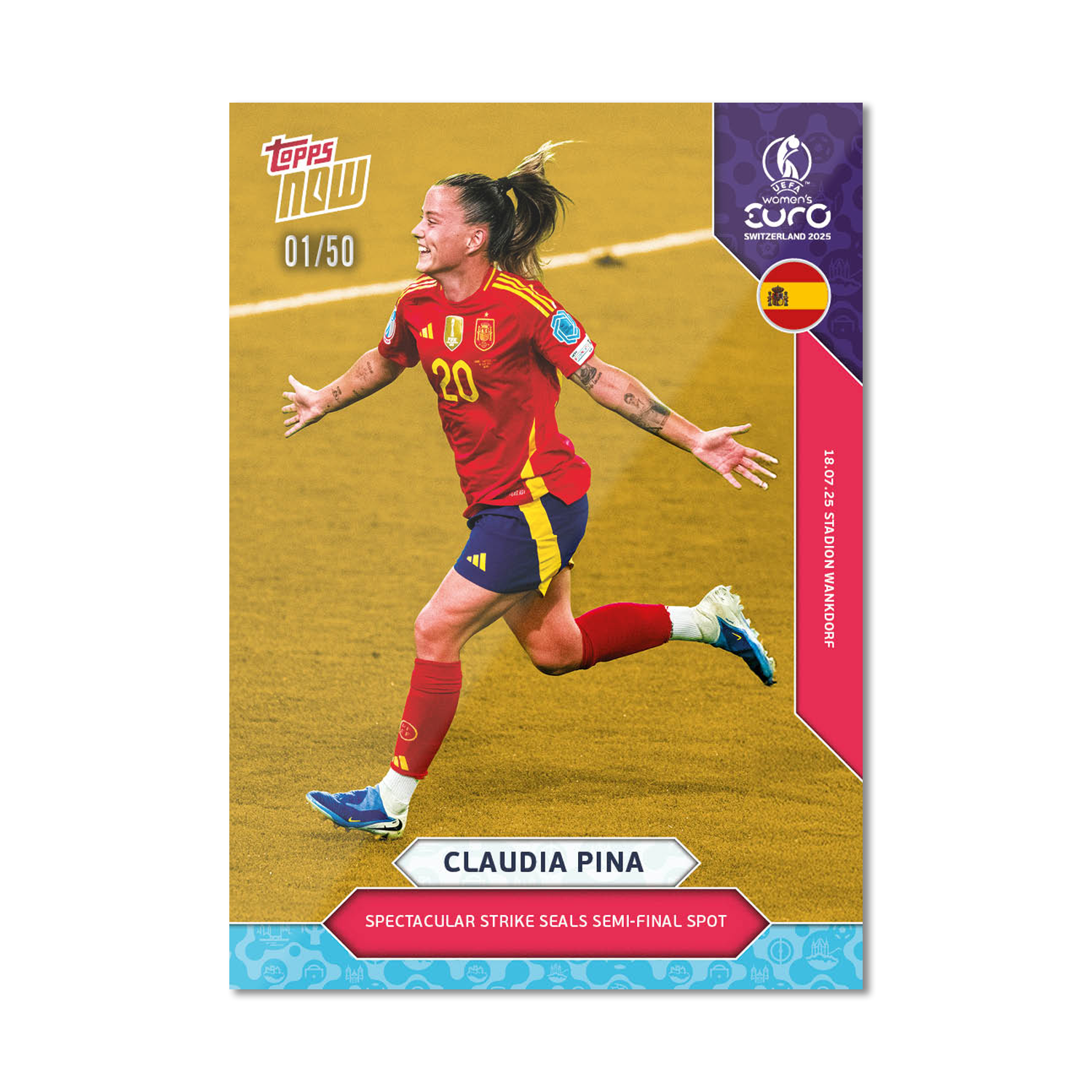 Claudia Pina - UEFA Women’s EURO 2025™ Topps NOW - Card 23 - PR: 348 - Image 6
