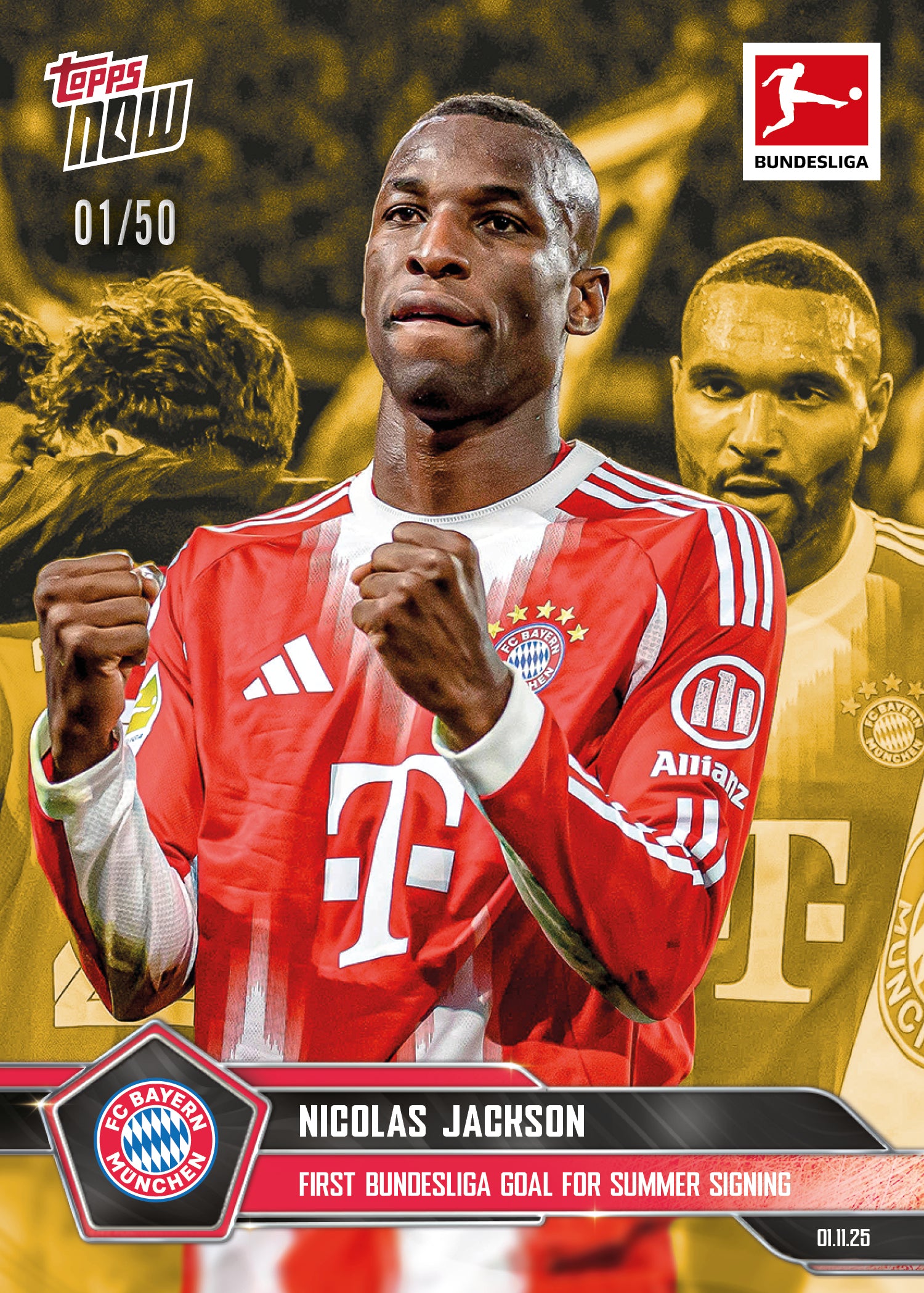 Nicolas Jackson - 2025-26 Bundesliga Topps NOW - Card 54 - PR: 290 - Image 6