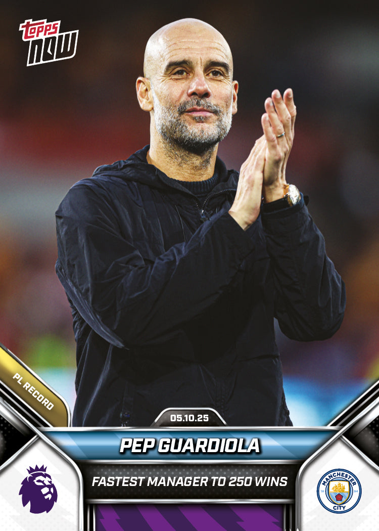 Pep Guardiola - 2025-26 Premier League Topps NOW - Card 34 - PR: 591