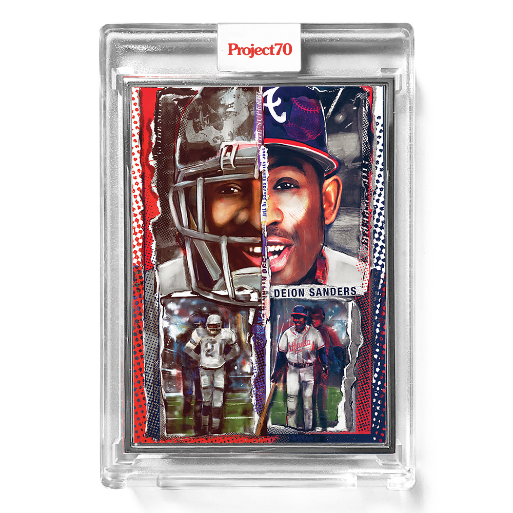 Topps Project70 Card 883 - Deion Sanders by Andrew Thiele - Artist Proof # to 51