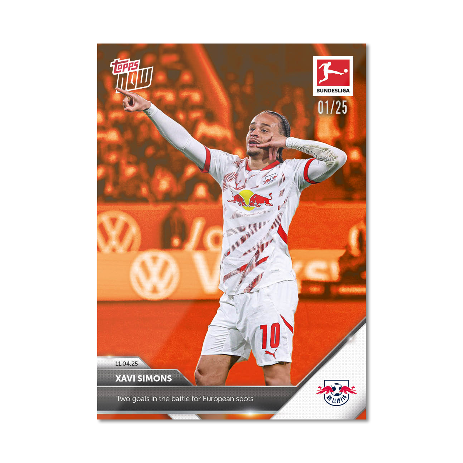 Xavi Simons - 2024-25 Bundesliga Topps NOW Card 162 - PR: 82 - Image 6