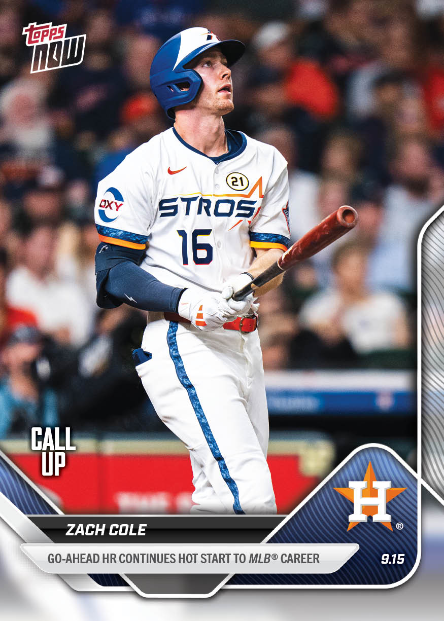 Zach Cole - 2025 MLB Topps NOW - Card 718 - PR: 1091