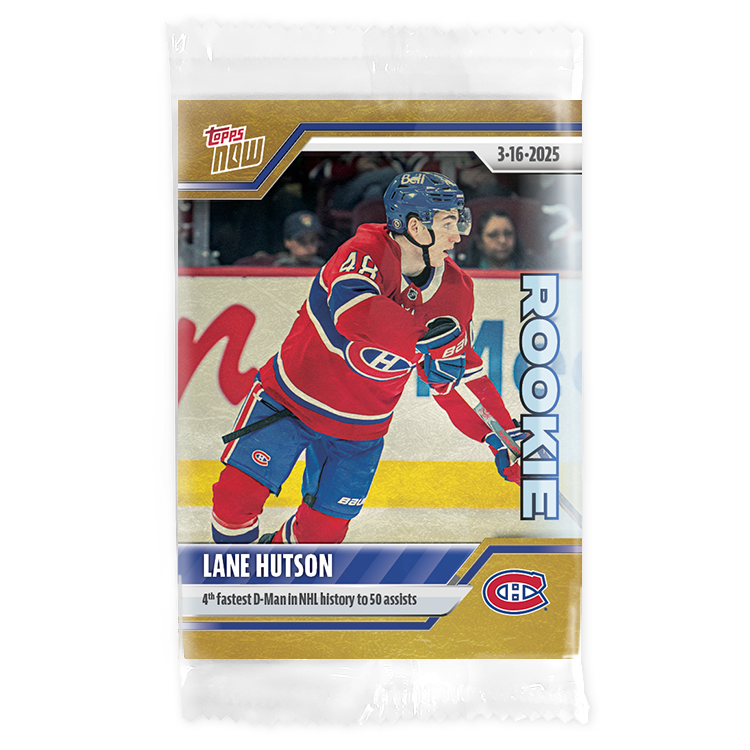 Lane Hutson - 2024-25 NHL Topps NOW - Sticker # 134 Pack - PR: 320 - Image 2