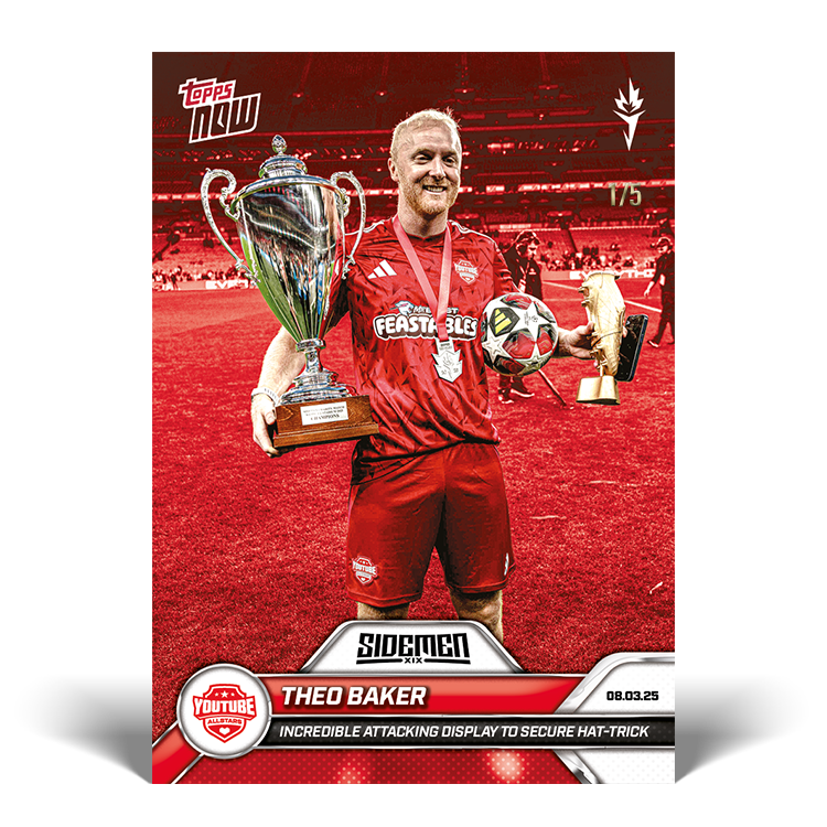 Theo Baker - 2025 Sidemen Charity Match Topps NOW Card 13 - PR: 67 - Image 3