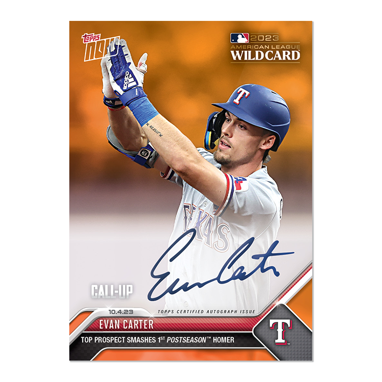 On-Card Autograph # to 99 or Lower - Evan Carter - 2023 MLB TOPPS NOW Card 964 - Image 7