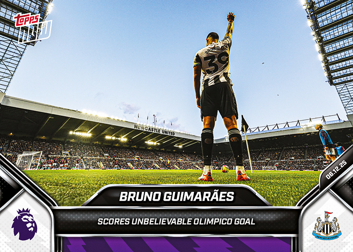 Bruno Guimarães - 2025-26 Premier League Topps NOW - Card 77 - PR: 485