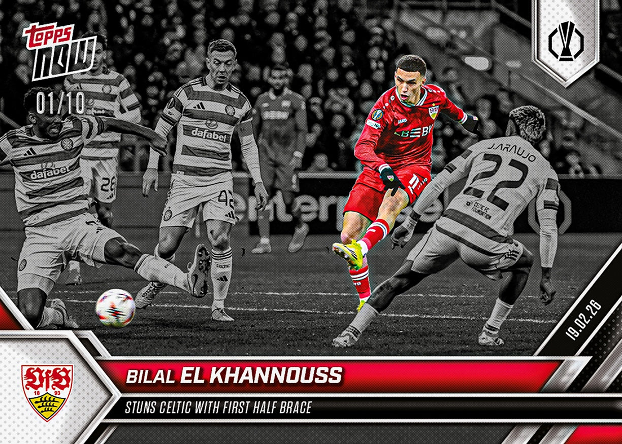 Bilal El Khannouss - 2025-26 UEL Topps NOW - Card 20 - PR: 203 - Image 4