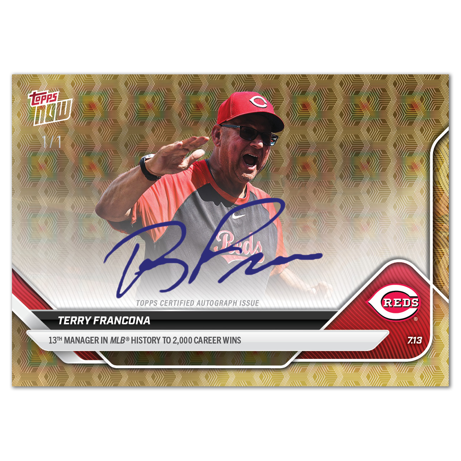 Alternative view of Terry Francona - 2025 MLB Topps NOW - Card 425 - LOOK FOR AUTOS - PR: 946