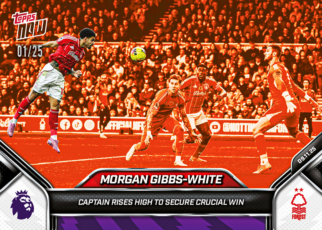 Morgan Gibbs-White - 2025-26 Premier League Topps NOW - Card 56 - PR: 223 - Image 5