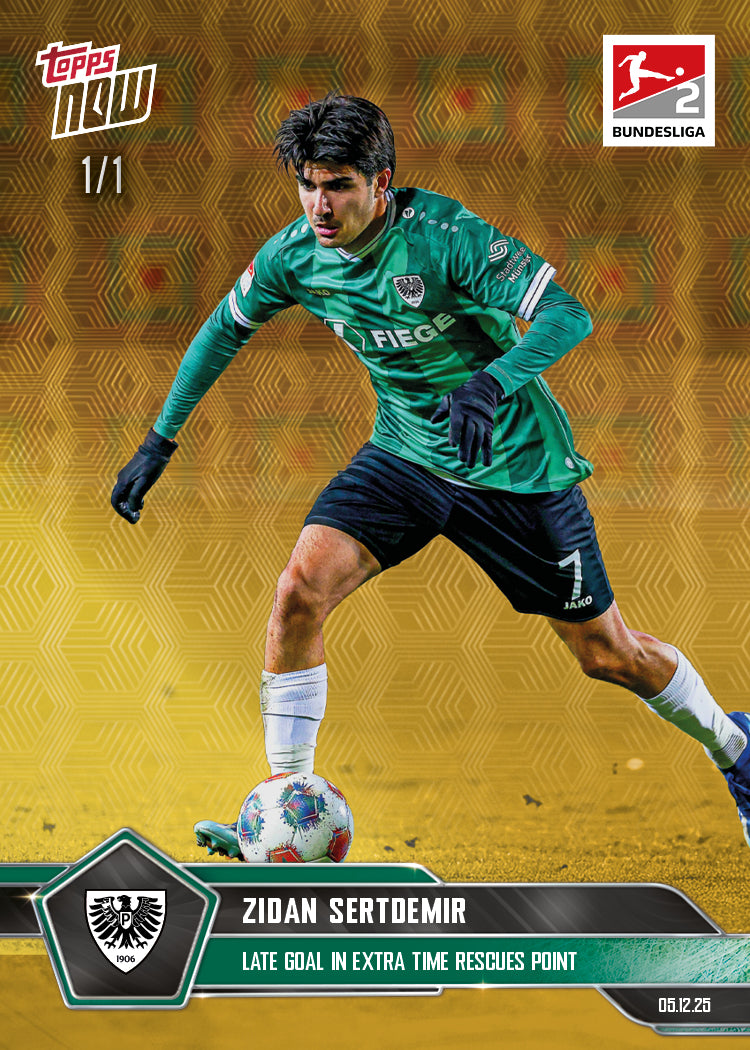 Alternative view of Zidan Sertdemir - 2025-26 Bundesliga Topps NOW - Card 72 - PR: 130