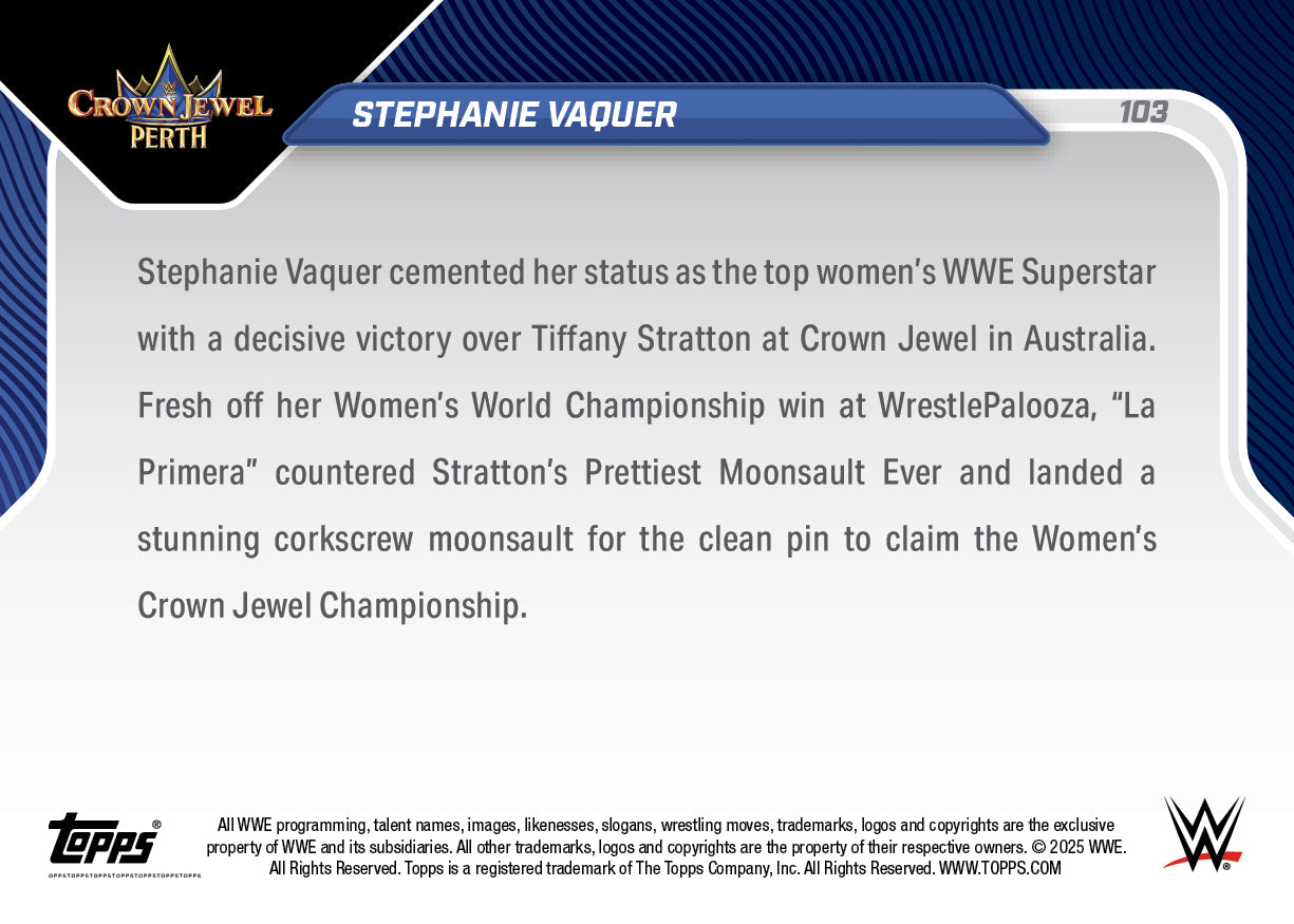 Stephanie Vaquer - 2025 WWE Topps NOW - Card 103 - PR: 3102 - Image 3