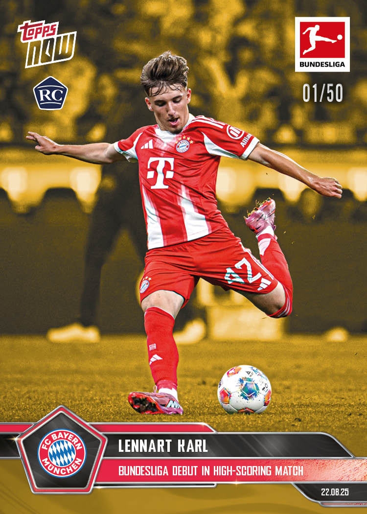 Lennart Karl - 2025-26 Bundesliga Topps NOW - Card 6 - PR: 3009 - Image 6