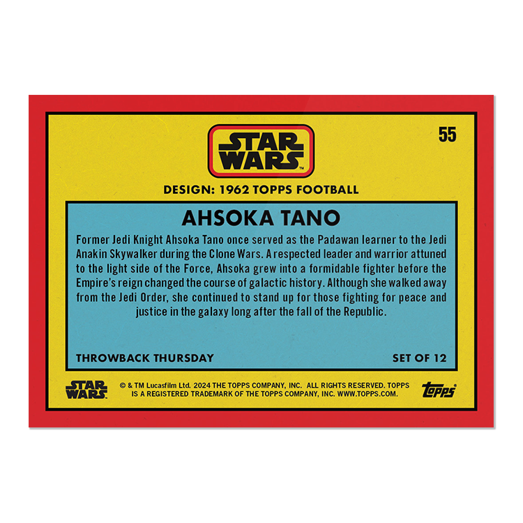 2024 Throwback Thursday Star Wars Edition Set #18 - 1962 Topps Football - PR: 1188 - Image 3