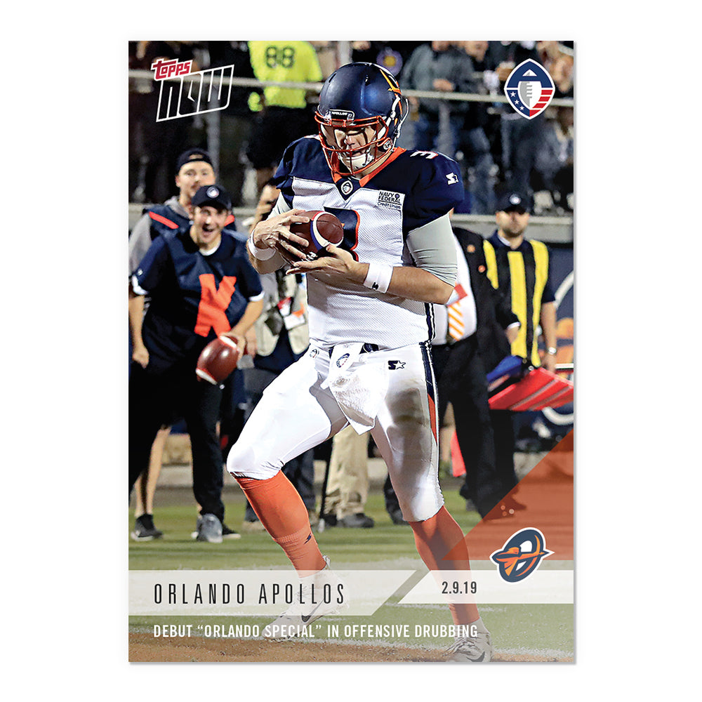 Orlando Apollos - AAF TOPPS NOW Card 2 - Print Run: 320