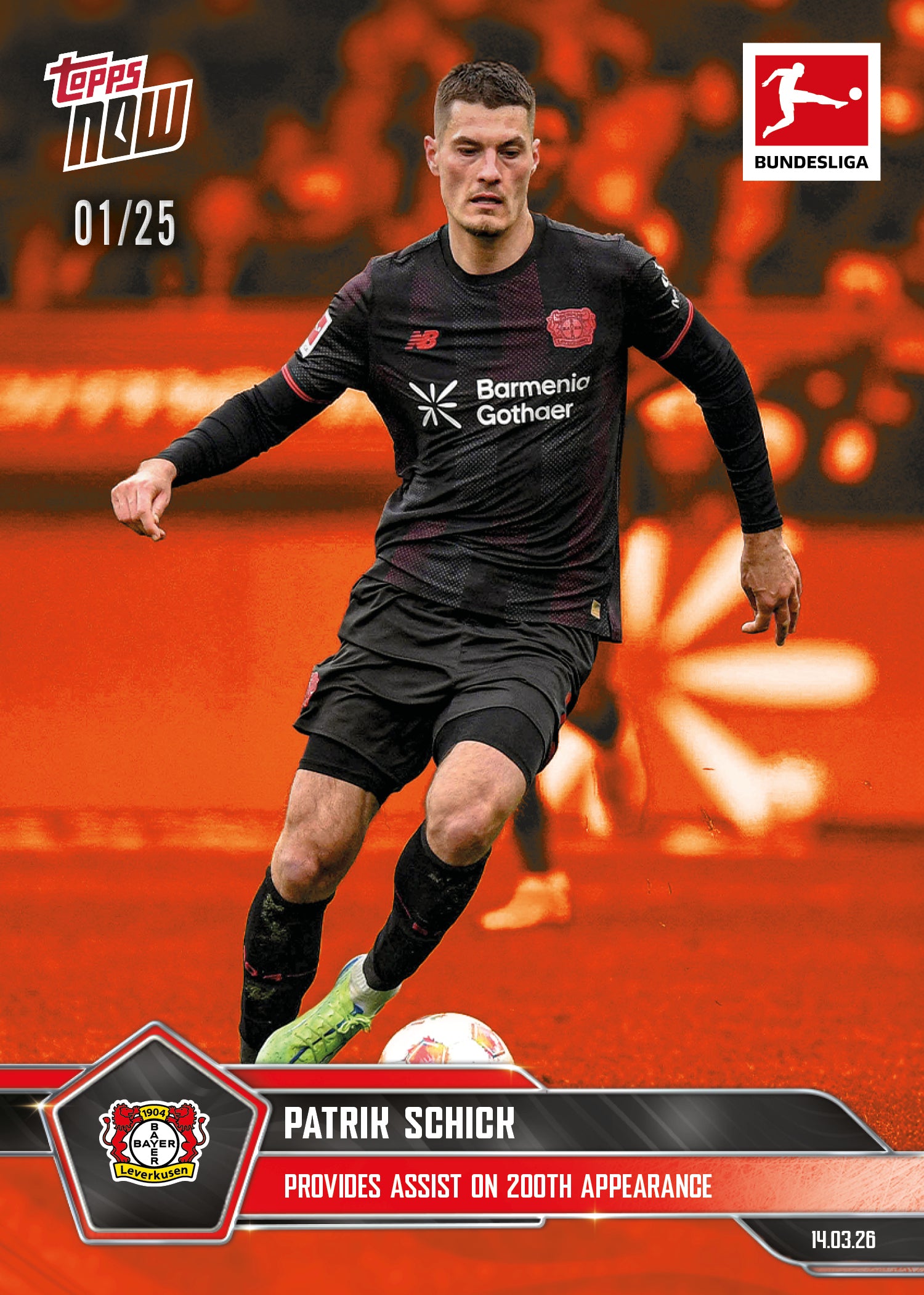 Patrik Schick - 2025-26 Bundesliga Topps NOW - Card 148 - PR:74 - Image 5